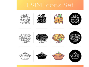 Pumpkin dishes icons set preview picture