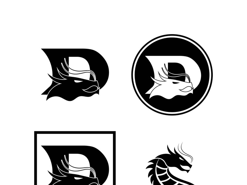 Dragon vector icon illustration design logo template