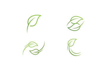 Green leaf  nature element vector logo design preview picture