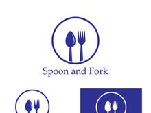 Creative spoon and fork logo.