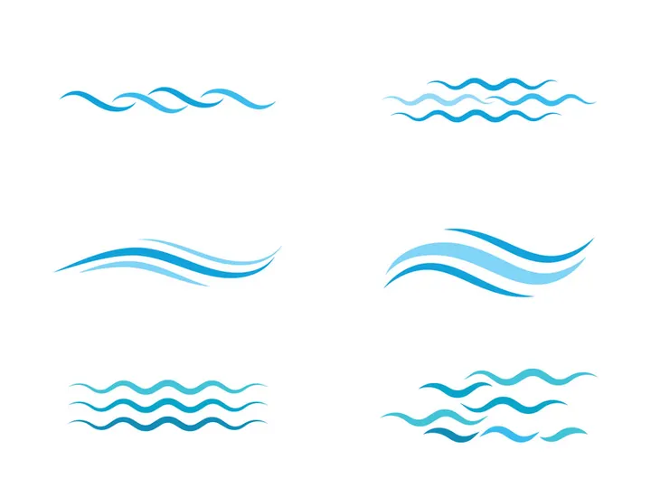 Water wave vector icon illustration