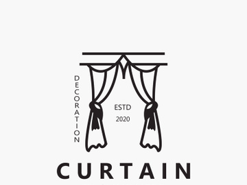 Curtain logo decoration style minimalist elegant vector design illustration preview picture
