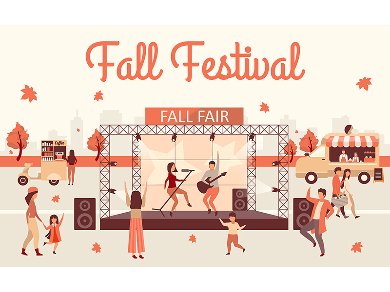Fall festival flat illustration