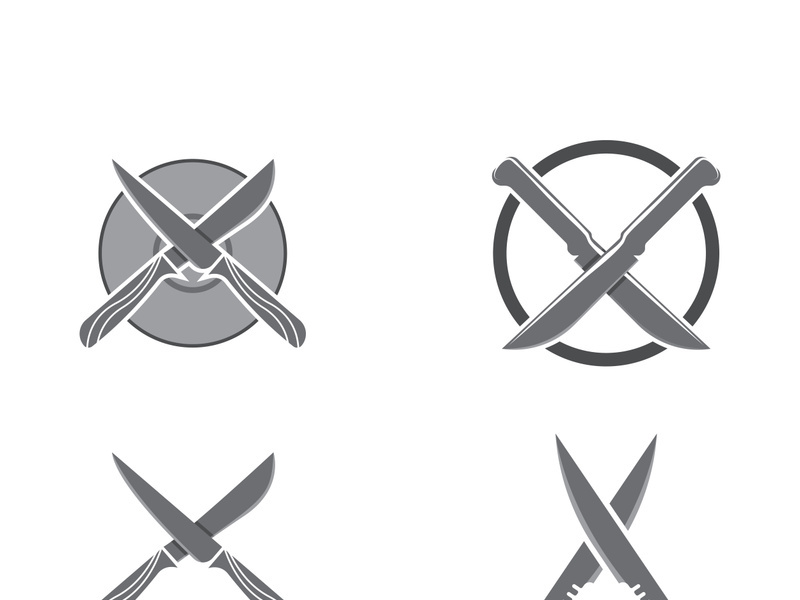 Knife logo icon template and symbol vector design illustration