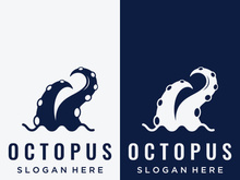 Octopus logo design with vector illustration editing.