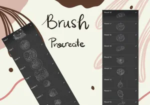 Brush procreate 101 stamps food