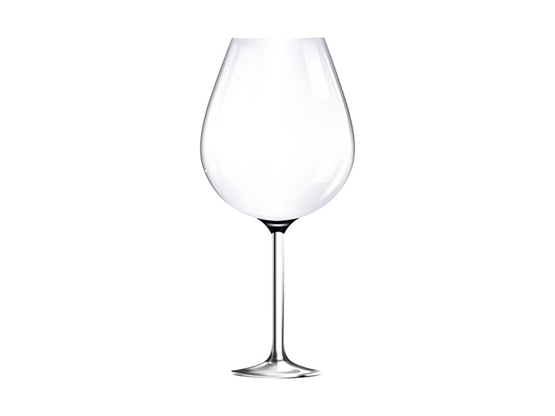 Empty glassware for wine realistic vector illustration