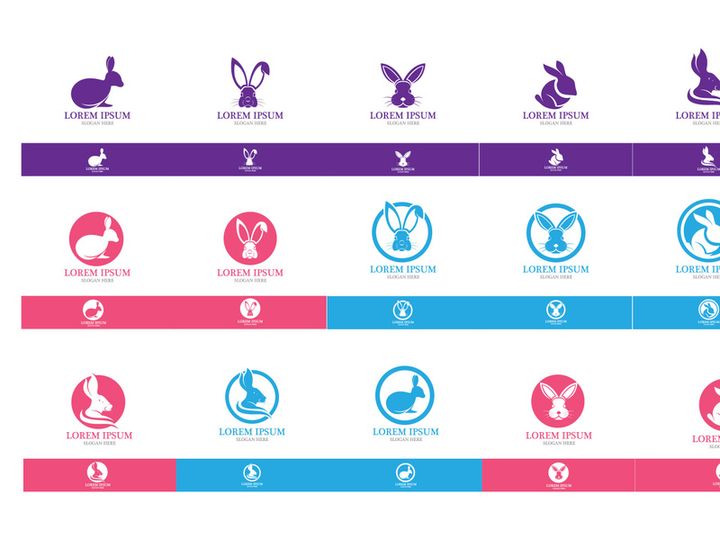 Rabbit logo animal vector