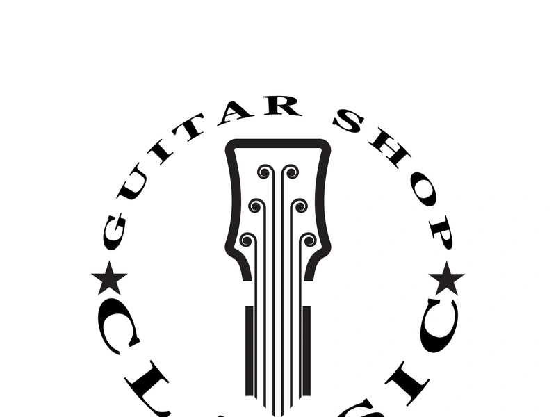 Guitar logo design icon and symbol vector inspiration