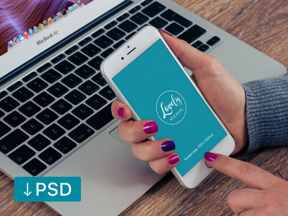 Mockup template: Woman With iPhone