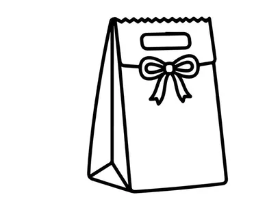 Tas hadiah belanja kosong dengan pita dekoratif. Tas kertas minimalis untuk kemasan eceran dan promosi.