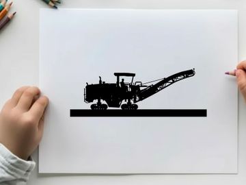 Silhouette of a large industrial machine with conveyor belt preview picture