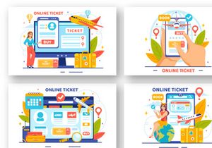 12 Online Travel Ticket Illustration