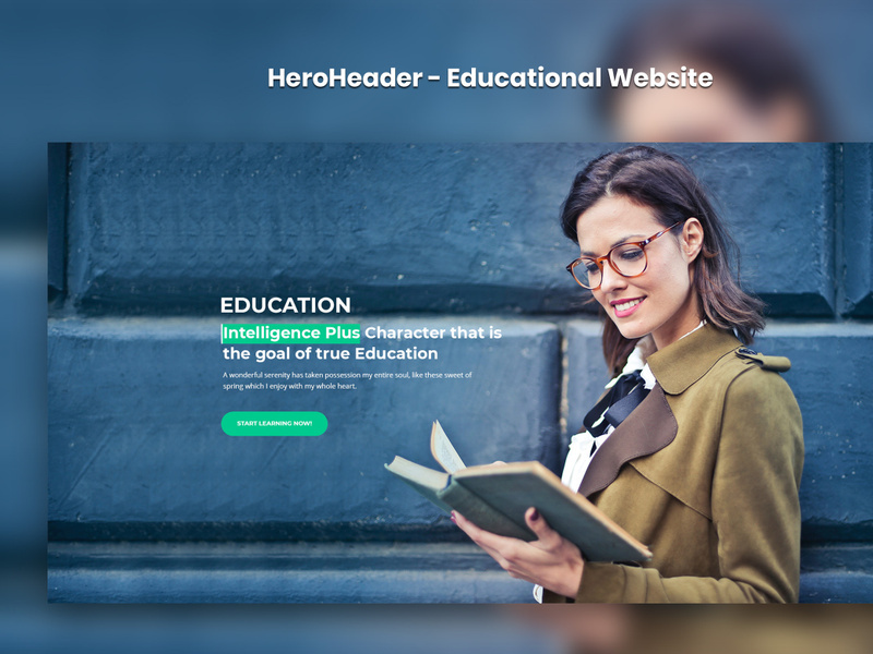 HeroHeader for Educational Websites