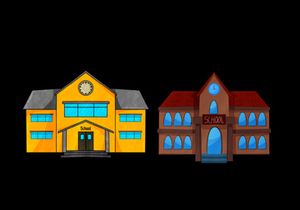 School Building Illustration