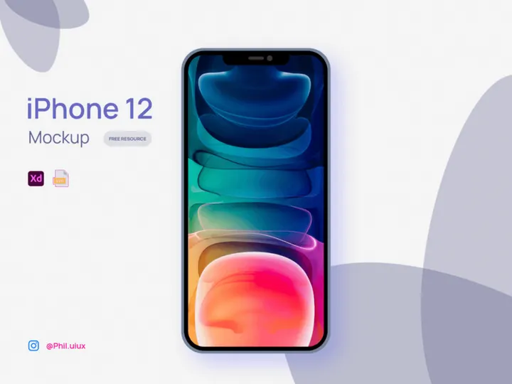 iPhone 12 Mockup Free For Adobe XD