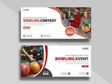 bowling contest social media cover template