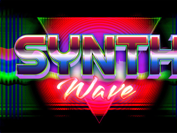 Synth wave editable text effect retro style with vibrant theme concept for trendy flyer, poster and banner template promotion preview picture
