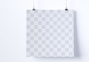 Free 1:1 square hanging poster mockup