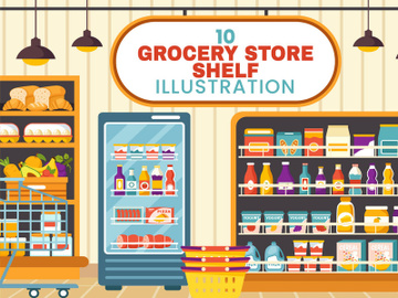 10 Grocery Store Shelf Illustration preview picture