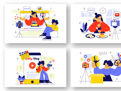10 Influencer Daily Vlog Illustration