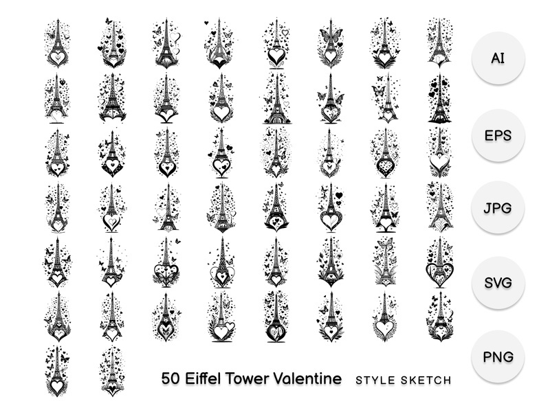 Eiffel Tower Valentine Element
