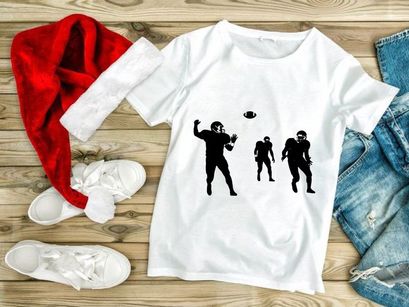 American football players in action silhouette illustration