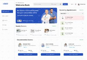 Patient Dashboard UI Design Appointment Booking & Tracking