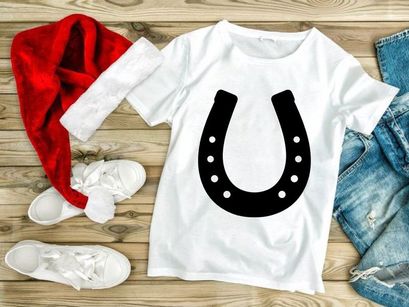 Black horseshoe symbol luck charm isolated on white background