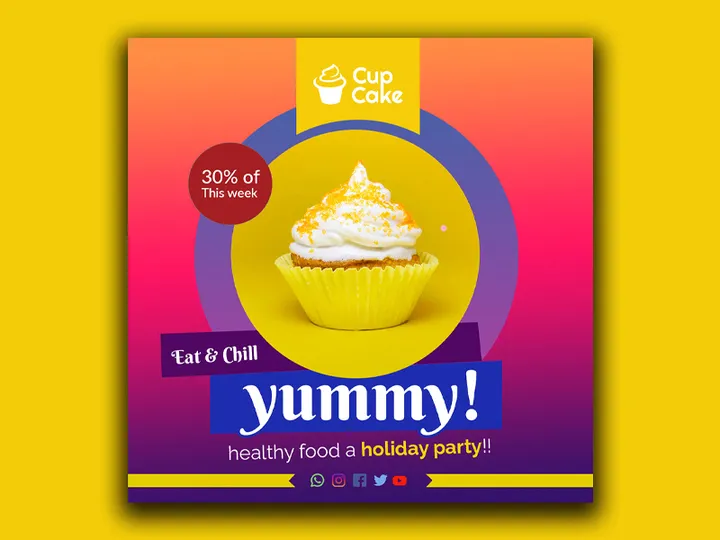 Cup Cake Social Media Banner