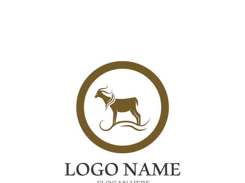 Goat logo template vector icon illustration design