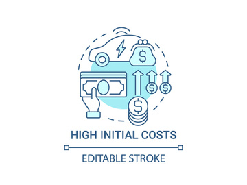 EV high initial costs concept icon. preview picture