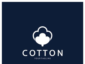 Soft natural organic cotton flower plant logo for cotton plantations, industries,business,textile,clothing and beauty,vector preview picture