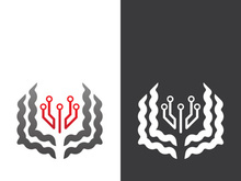 Digital book logo technology vector icon design