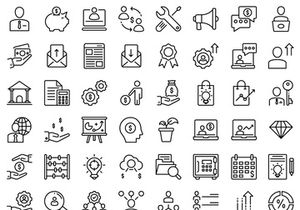 60+ Business Colored Line Icons
