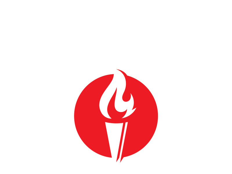 Torch flame logo icon  vector template