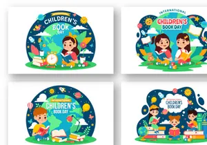 12 International Children Book Day Illustration