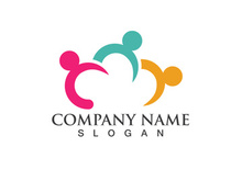 Community Logo Design Template for Teams or Groups.network and social icon design