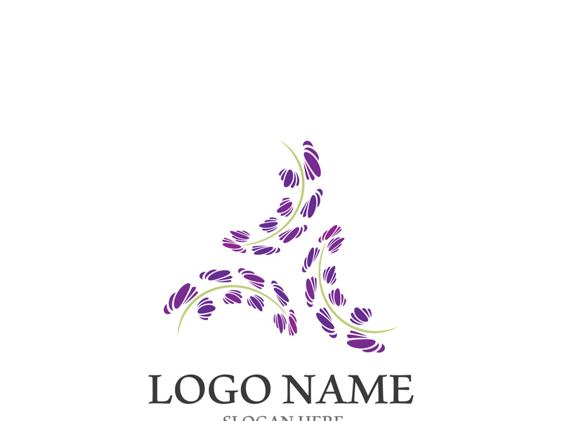 Fresh lavender flower logo vector flat design