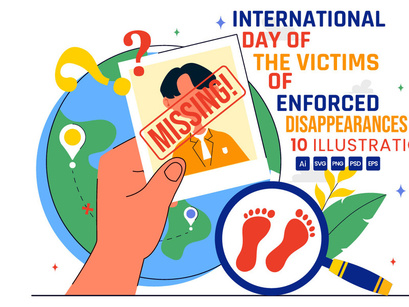 10 Victims of Enforced Disappearances Day Illustration