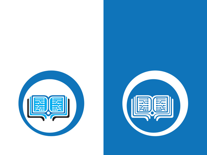 Digital book logo technology vector icon design