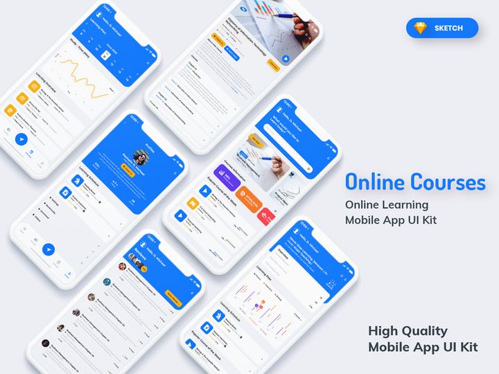Online Courses Mobile App Light Version (SKETCH)