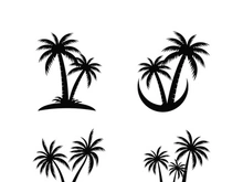 Palm tree summer logo template vector illustration