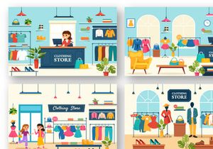 12 Clothing Store Illustration