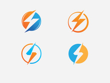 Lightning , Flash logo Template vector icon