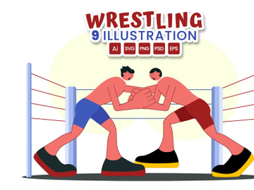 9 Wrestling Sport Illustration preview picture