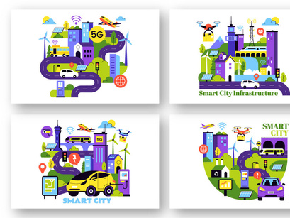 10 Smart City Infrastructure Illustration