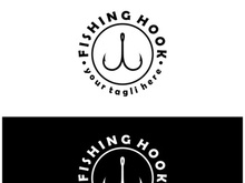 fishing hook logo design, fishing bait, fishing shop, tournament, angler, fishing community