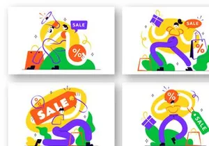 8 Discount Vector Illustration
