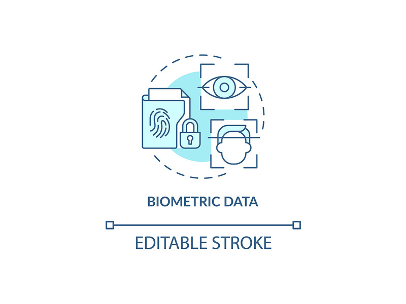 Biometric data turquoise concept icon